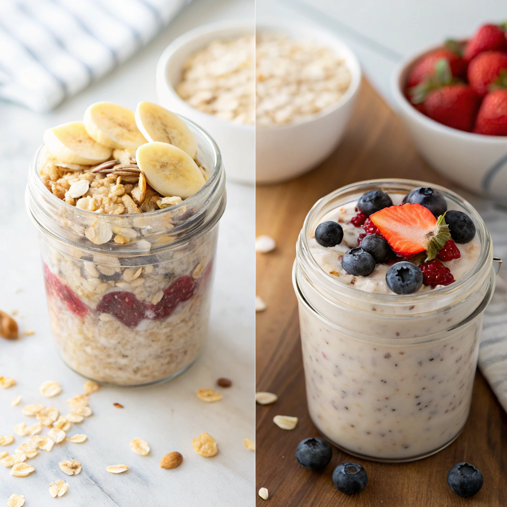 Quick breakfast options comparison showing proper vs improper preparation techniques for preventing soggy results