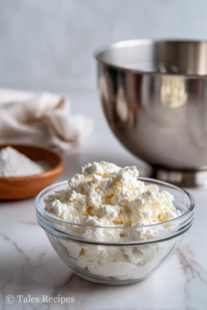 Blending cottage cheese until smooth for cottage cheese bagel recipe TikTok method.