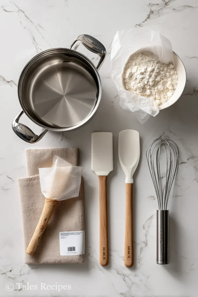 Tools and equipment for making mini rice krispie ice cream cones at home.