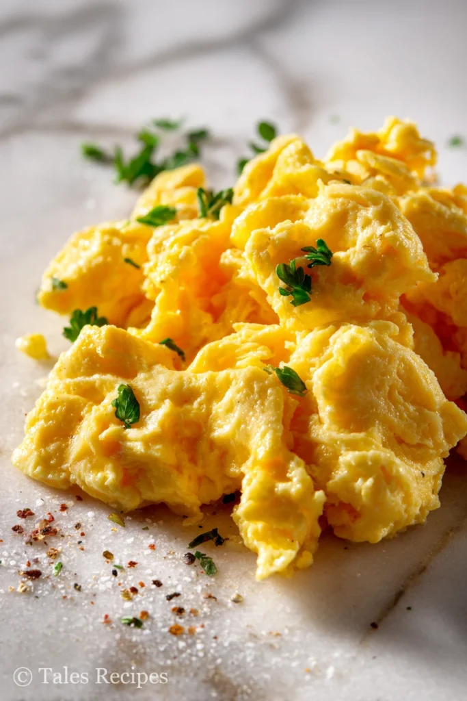 Scrambled eggs on Blackstone griddle for blackstone fried rice recipe
