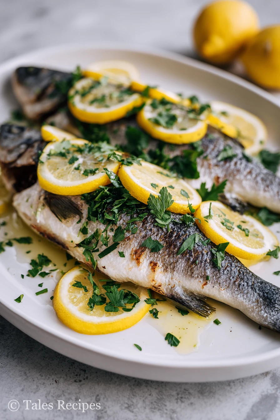 Roasted branzino with lemon and herbs for a quick and easy branzino recipe